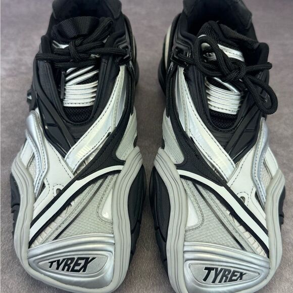 Balenciaga Sneakers Women’s Black and White Tyrex Shoes NEW 6 - Picture 5 of 12